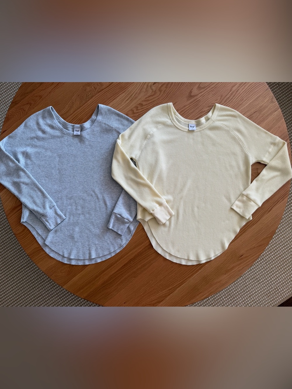 TNA by Aritzia Alder Thermal Long Sleeve Bundle — Grey + Buttercream - XS